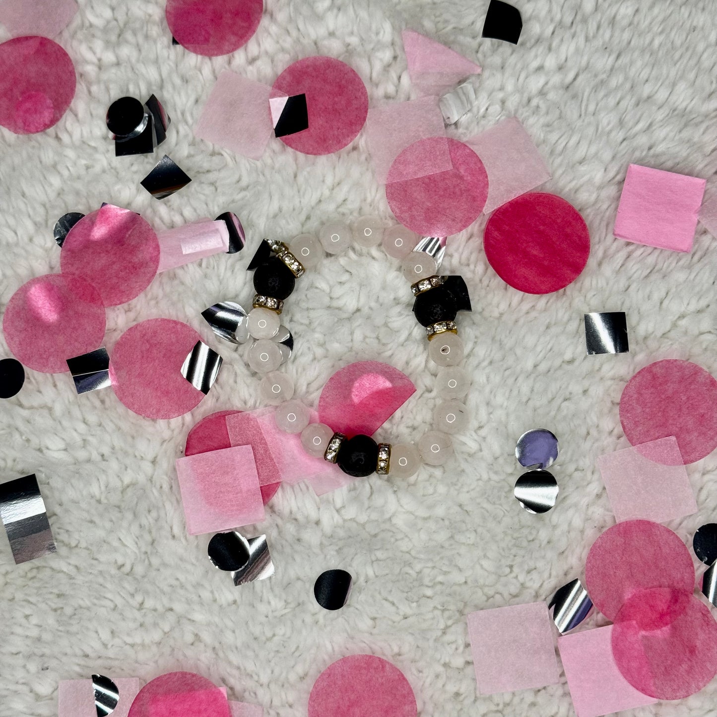 Rose Quartz + Lava Beads