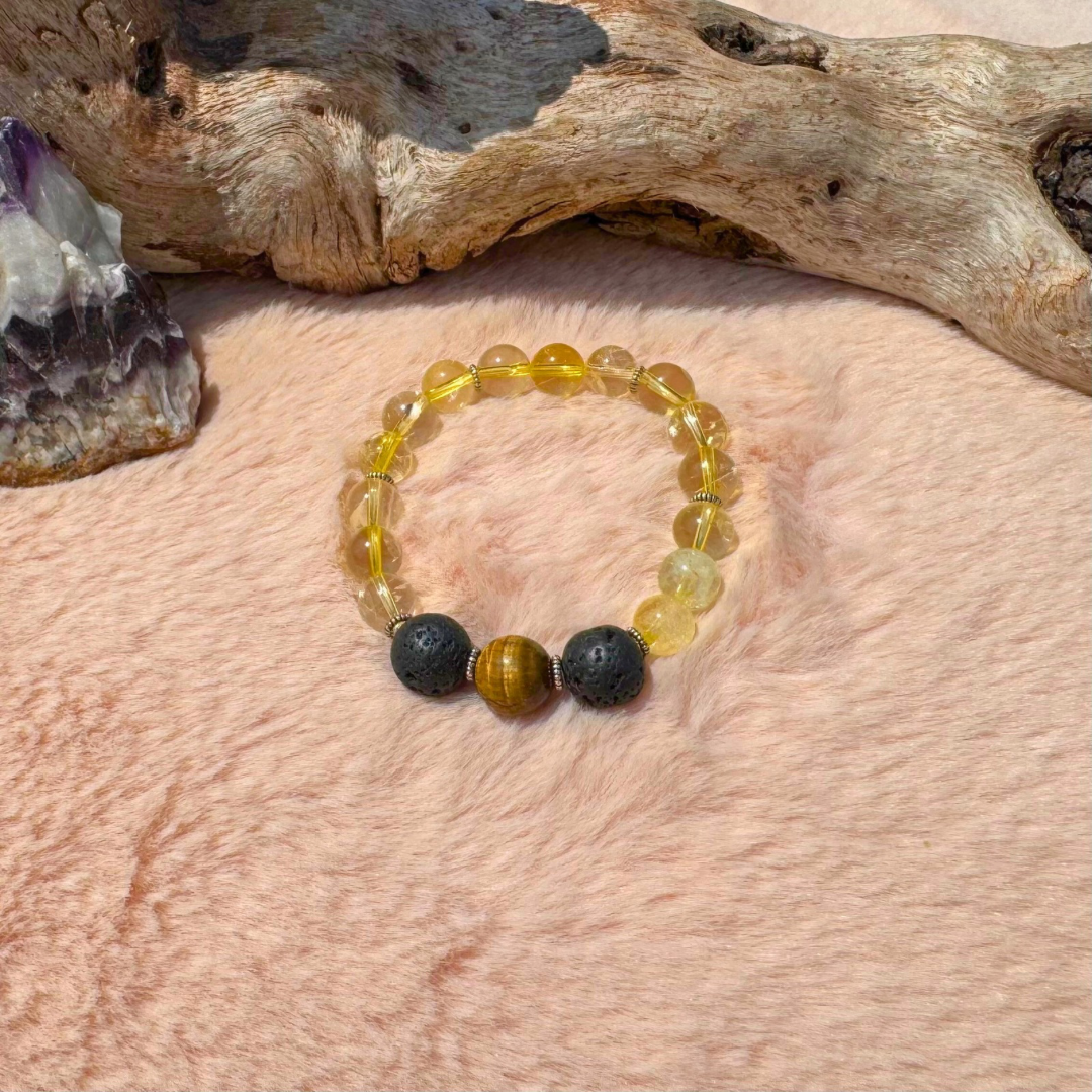 Citrine + Lava Beads + Tigers Eye