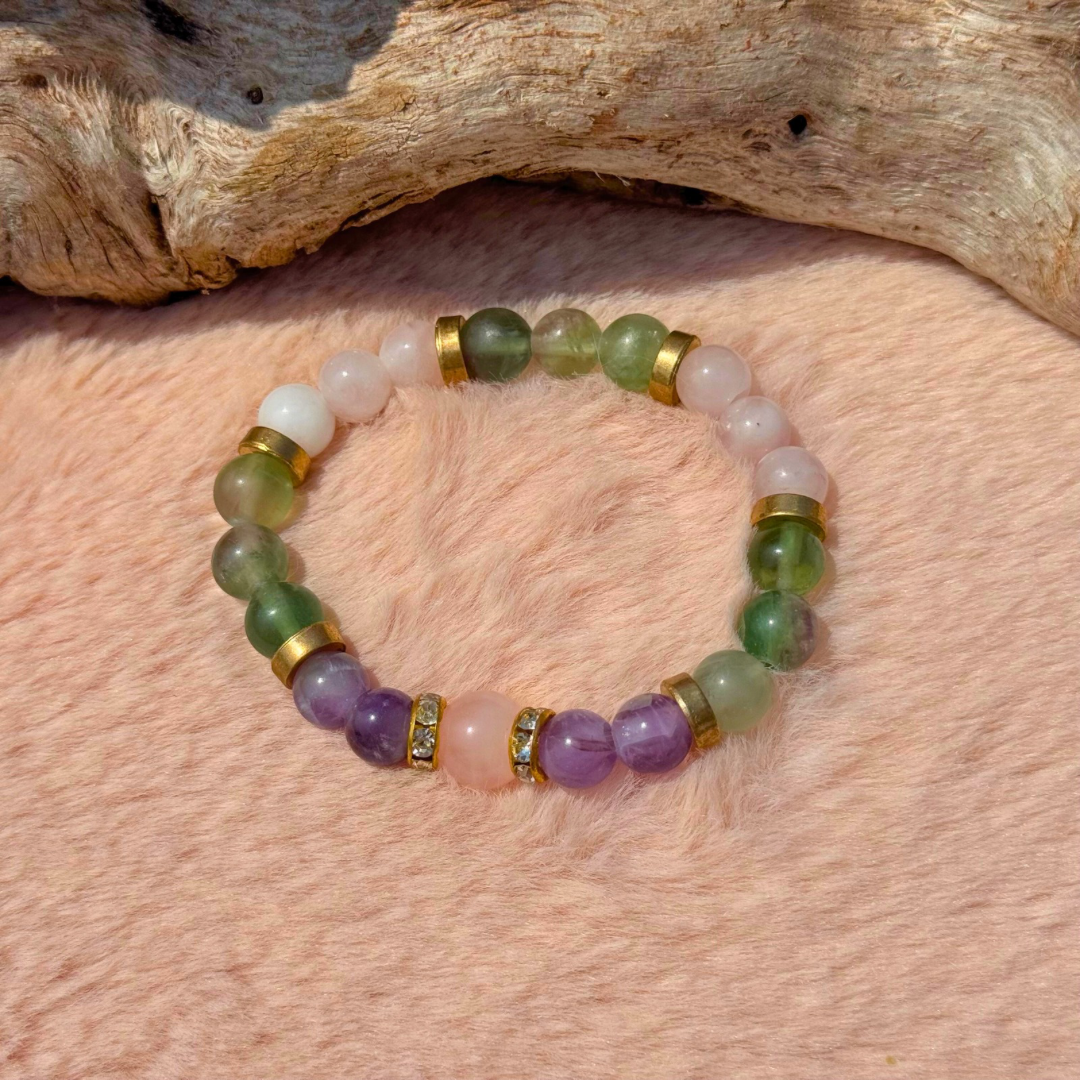 Fluorite + Rose Quartz + Amethyst