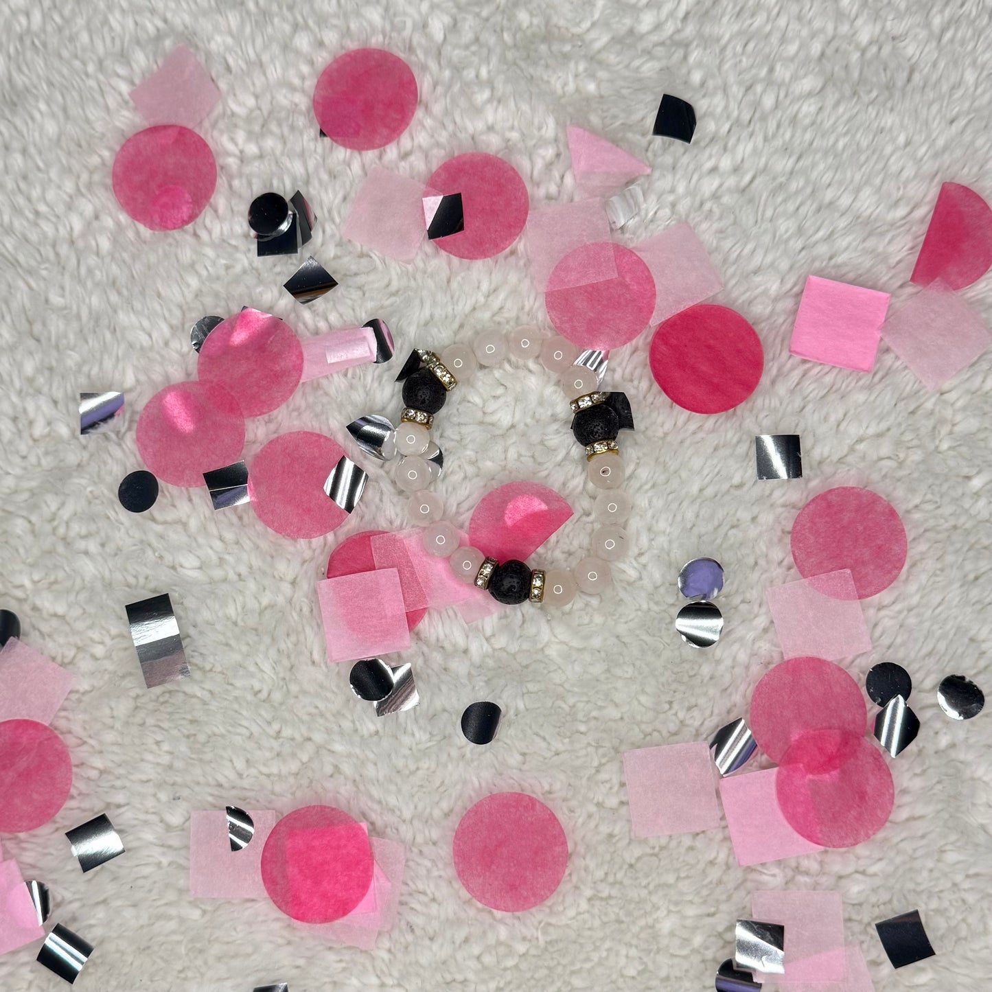 Rose Quartz + Lava Beads